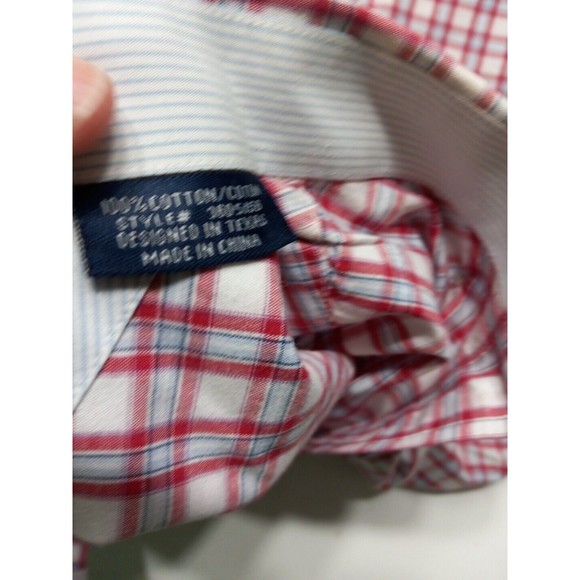 Panhandle Slim Long Sleeve Spell Out Size Small Western Plaid Red White Rodeo - Picture 9 of 11